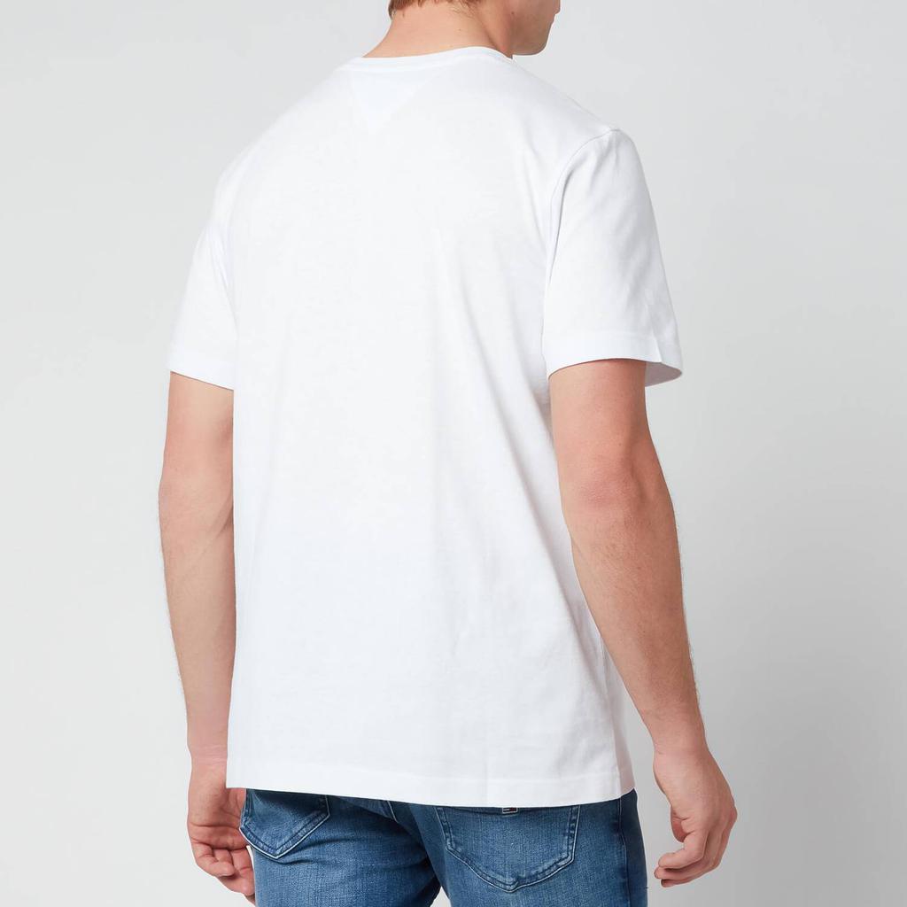 商品Tommy Hilfiger|Tommy Jeans Men's Regular Corporate Logo T-Shirt - White,价格¥183,第4张图片详细描述