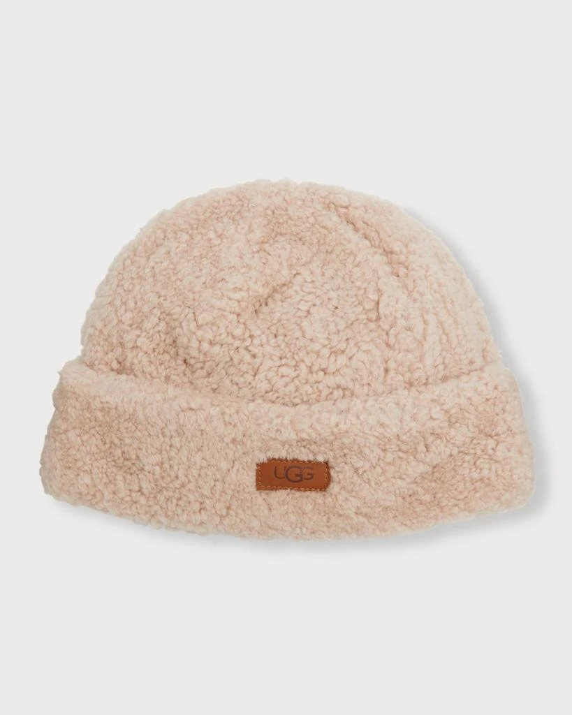 商品UGG|Curly Shearling Beanie w/ Logo,价格¥339,第1张图片