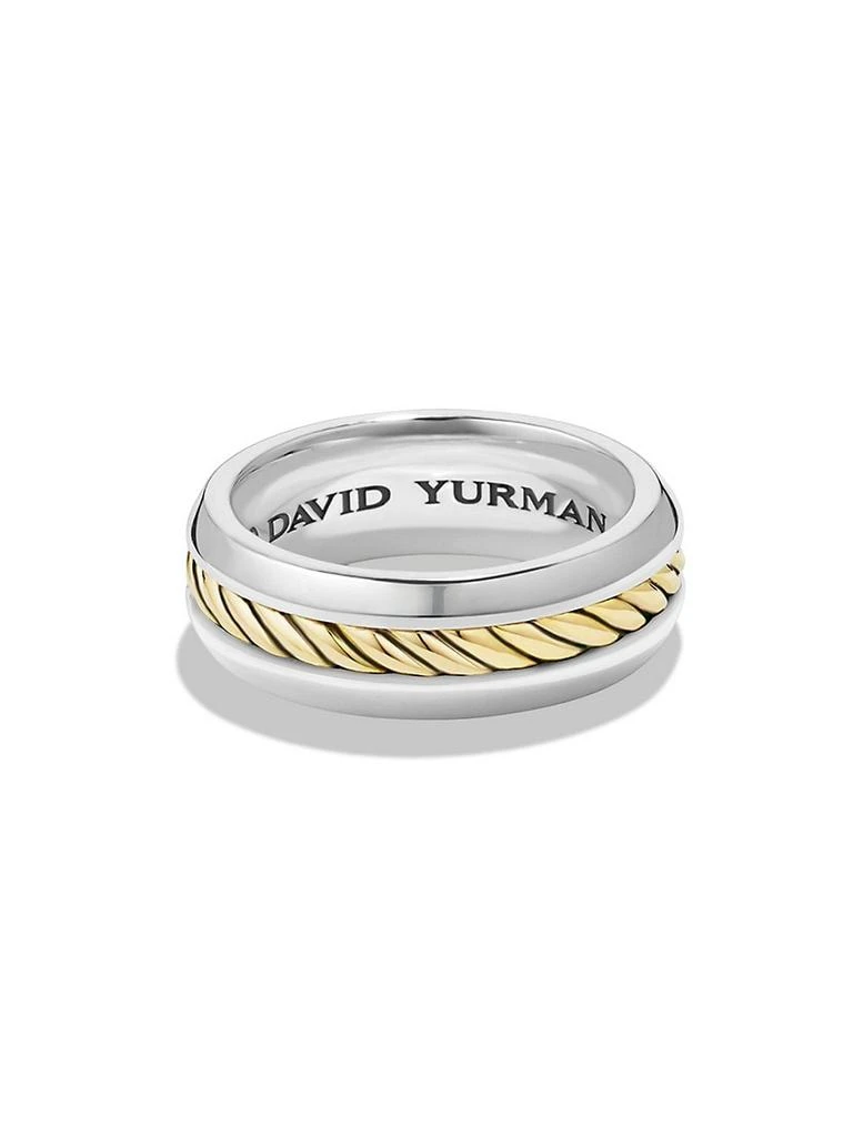商品David Yurman|18K Gold & Sterling Silver Cable Band Ring,价格¥5620,第1张图片