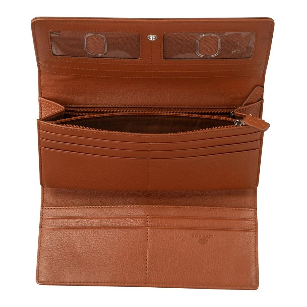 商品Mancini Leather Goods|Women's Croco Collection RFID Secure Trifold Wallet,价格¥705,第4张图片详细描述