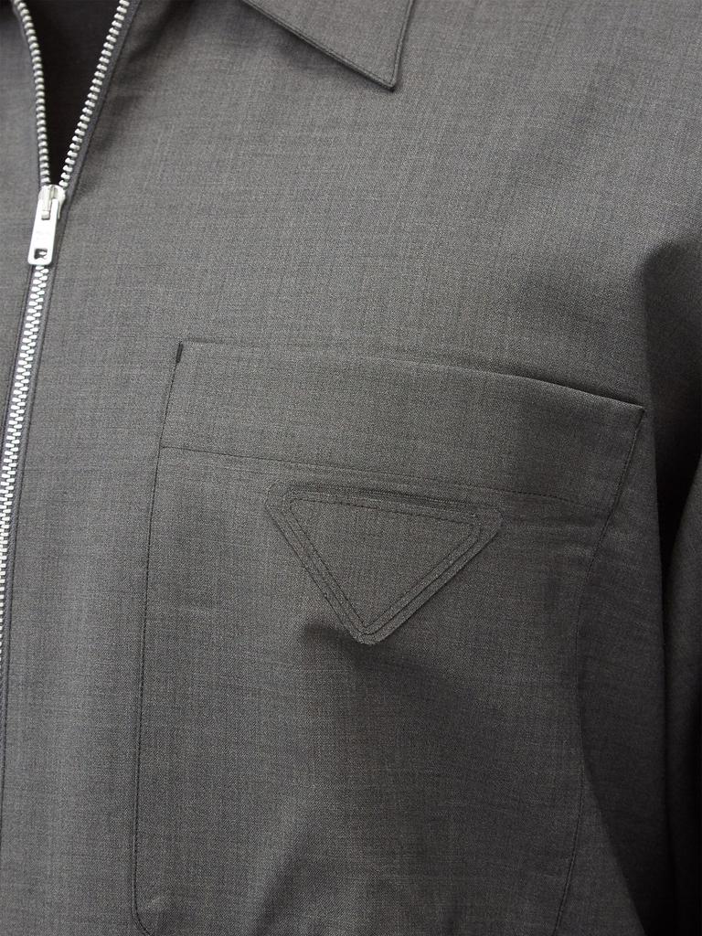 Zip-through wool-twill shirt商品第3张图片规格展示