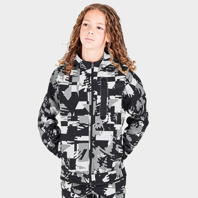 Boys' Nike Sportswear Printed Tech Fleece Full-Zip Hoodie商品第1张图片规格展示