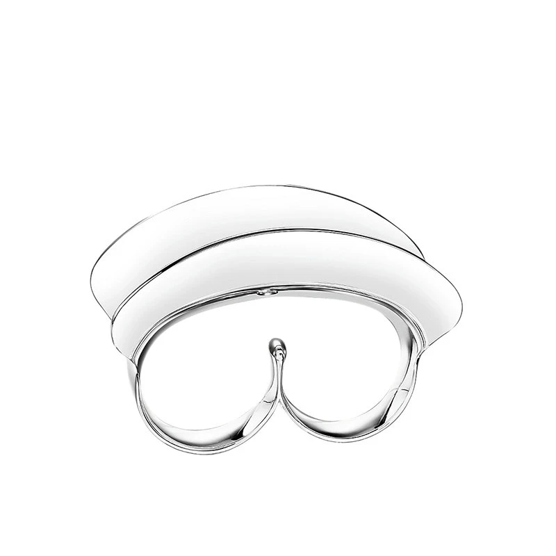 商品Hermes|【预售3-7天】HERMES/爱马仕 经典double Hermès Réponse系列 超大号925纯银双指戒指指环H120600B,价格¥8361,第1张图片