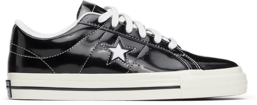 商品Converse|Black Patent One Star OX Sneakers,价格¥632,第1张图片