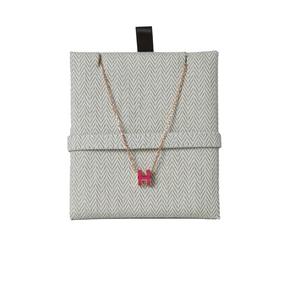 商品Hermes|Hermes Mini Pop H Necklace Rose Gold Pink Fushia,价格¥4720,第1张图片