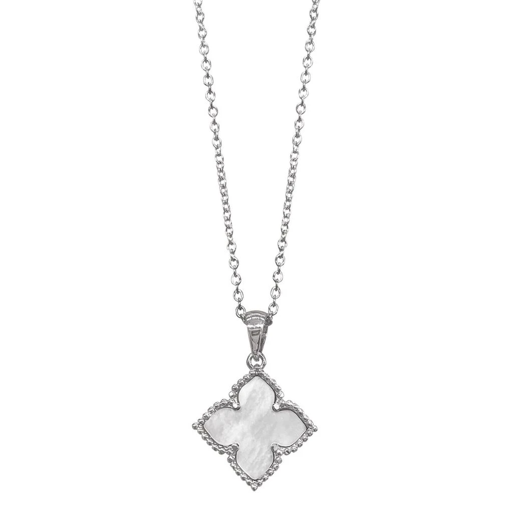 商品ADORNIA|Flower Mother of Pearl Necklace silver white,价格¥363,第1张图片