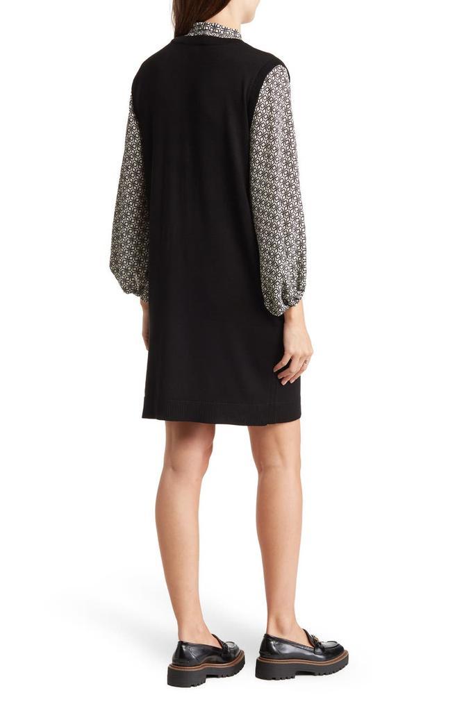 商品MAXSTUDIO|Tie Neck Long Sleeve Twofer Sweater Dress,价格¥372,第4张图片详细描述