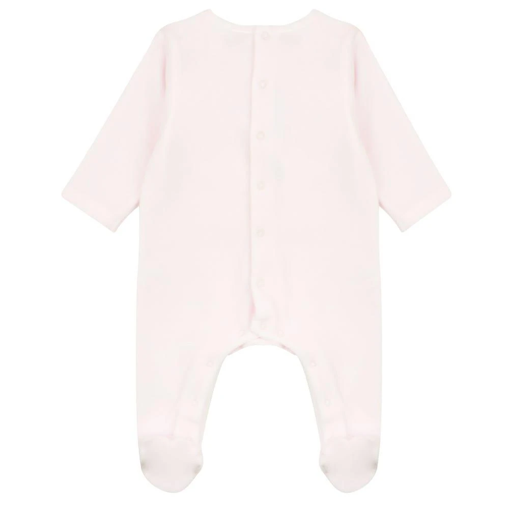 商品Laranjinha|Pink & White Poplin Bib Velour Romper,价格¥120,第3张图片详细描述