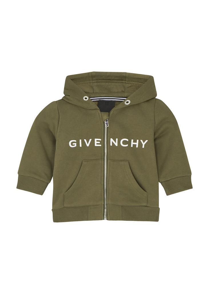 商品Givenchy|KIDS Green logo hooded jersey sweatshirt (6-18 months),价格¥1569,第1张图片