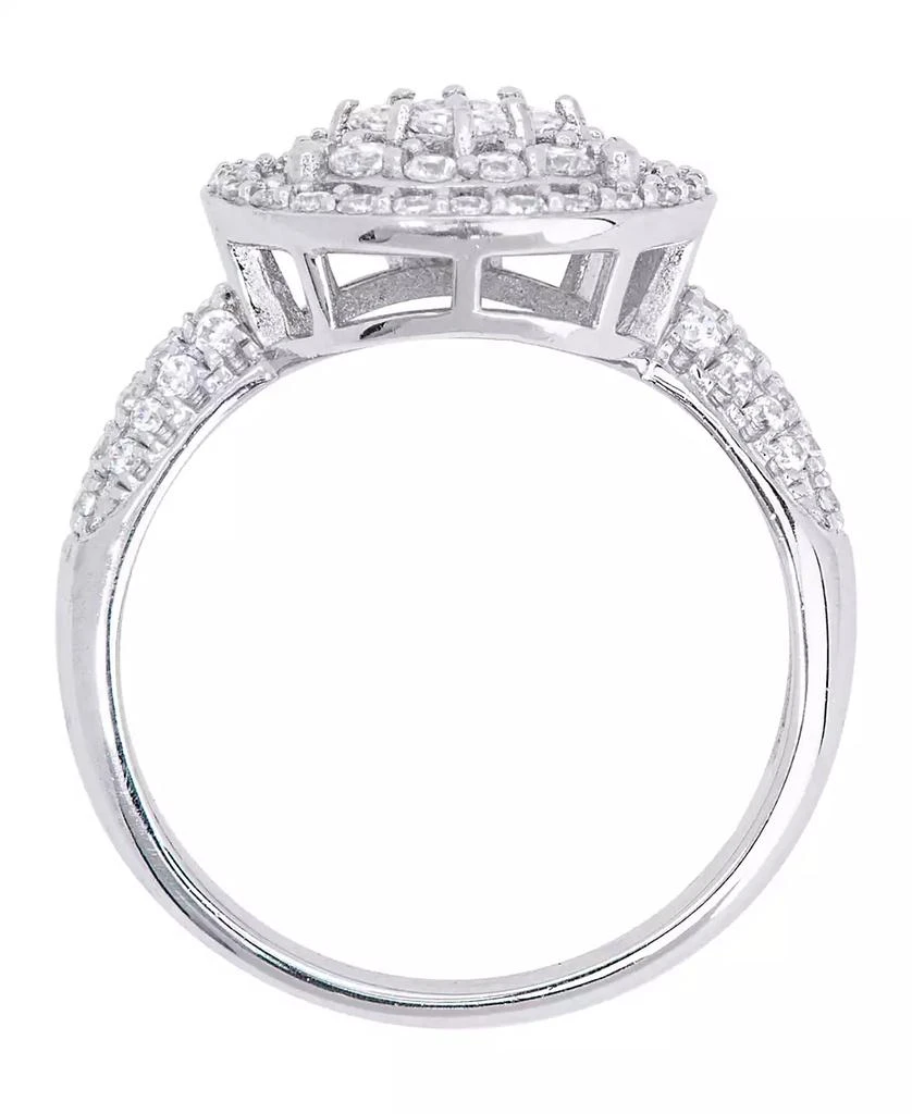 商品Macy's|Cubic Zirconia Pear Halo Ring in Fine Gold Plate or Fine Silver Plate,价格¥177,第2张图片详细描述