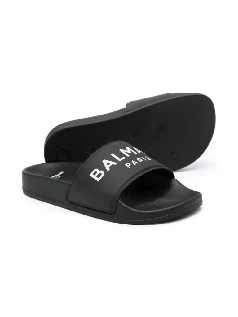 商品Balmain|Black Slippers With Logo,价格¥1179,第2张图片详细描述