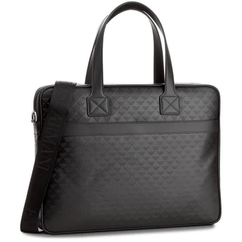 商品Emporio Armani|Emporio Armani Black Logo-embossed Laptop Bag,价格¥2069,第2张图片详细描述