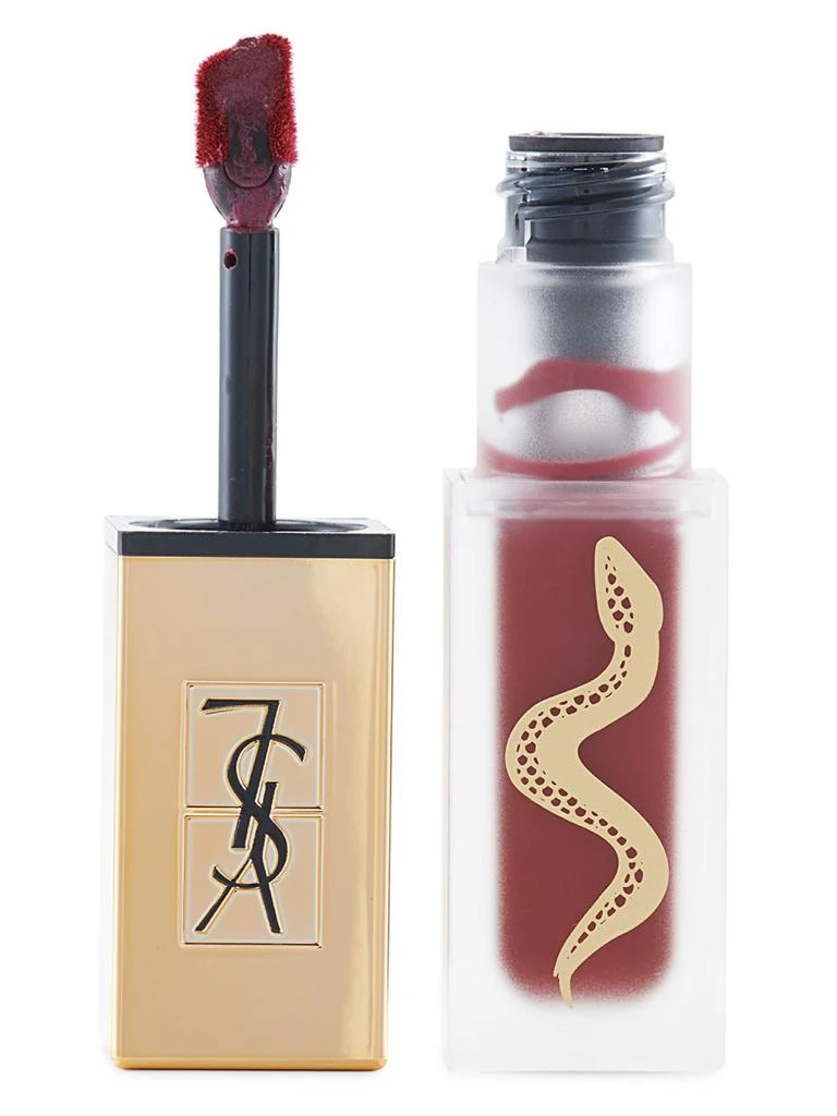 商品Yves Saint Laurent|Tatouage Couture Collection The Metallics Matte Stain Gold Emblem Edition Lipstick,价格¥240,第1张图片