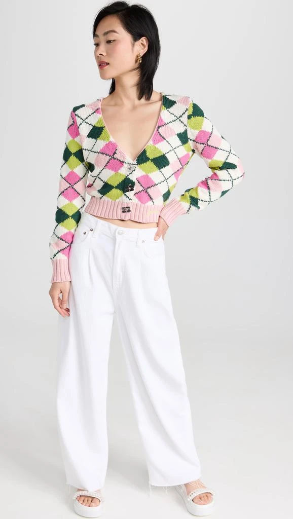 商品Ganni|GANNI Graphic Cotton V-neck Cardigan,价格¥1327,第5张图片详细描述