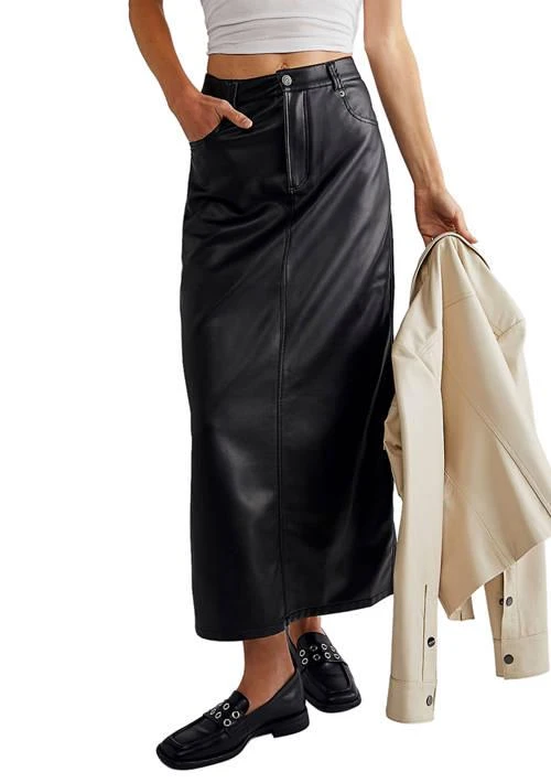 商品Free People|People City Slicker Vegan Maxi Skirt,价格¥291,第1张图片