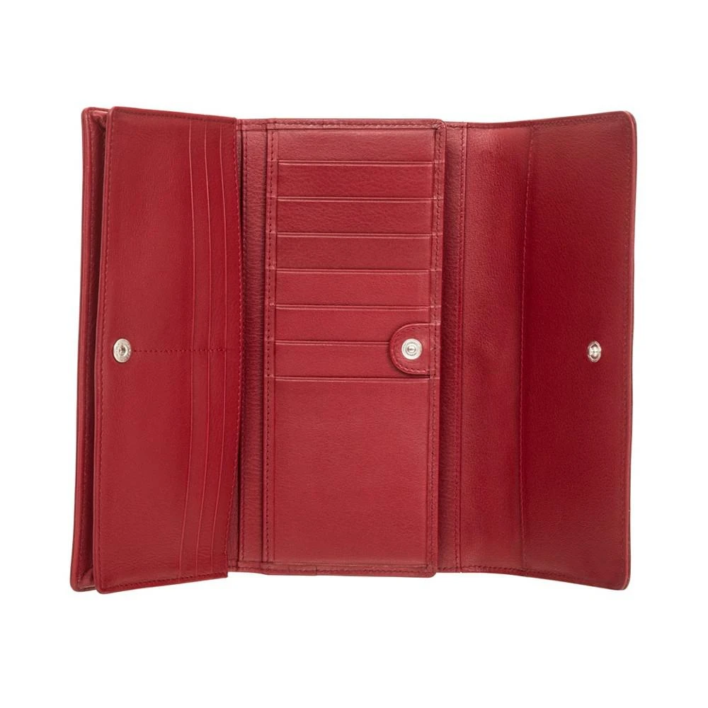 商品Mancini Leather Goods|Women's Croco Collection RFID Secure Quadruple Fold Wallet,价格¥490,第4张图片详细描述