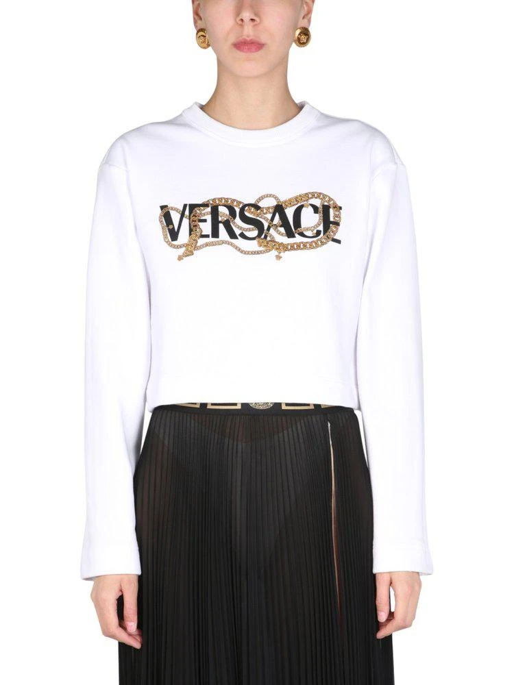 商品Versace|Versace Chain Detailed Cropped Sweatshirt,价格¥2806,第1张图片