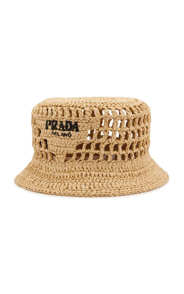 商品Prada|Prada - Raffia Bucket Hat - Neutral - S - Moda Operandi,价格¥7583,第1张图片