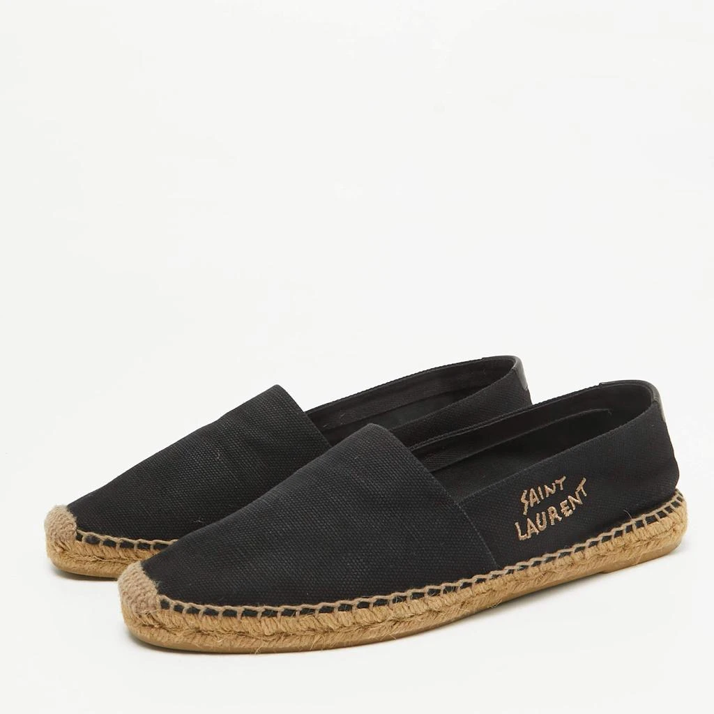 商品[二手商品] Yves Saint Laurent|Saint Laurent Black Canvas Logo Embroidered Espadrilles Size 41.5,价格¥2049,第2张图片详细描述