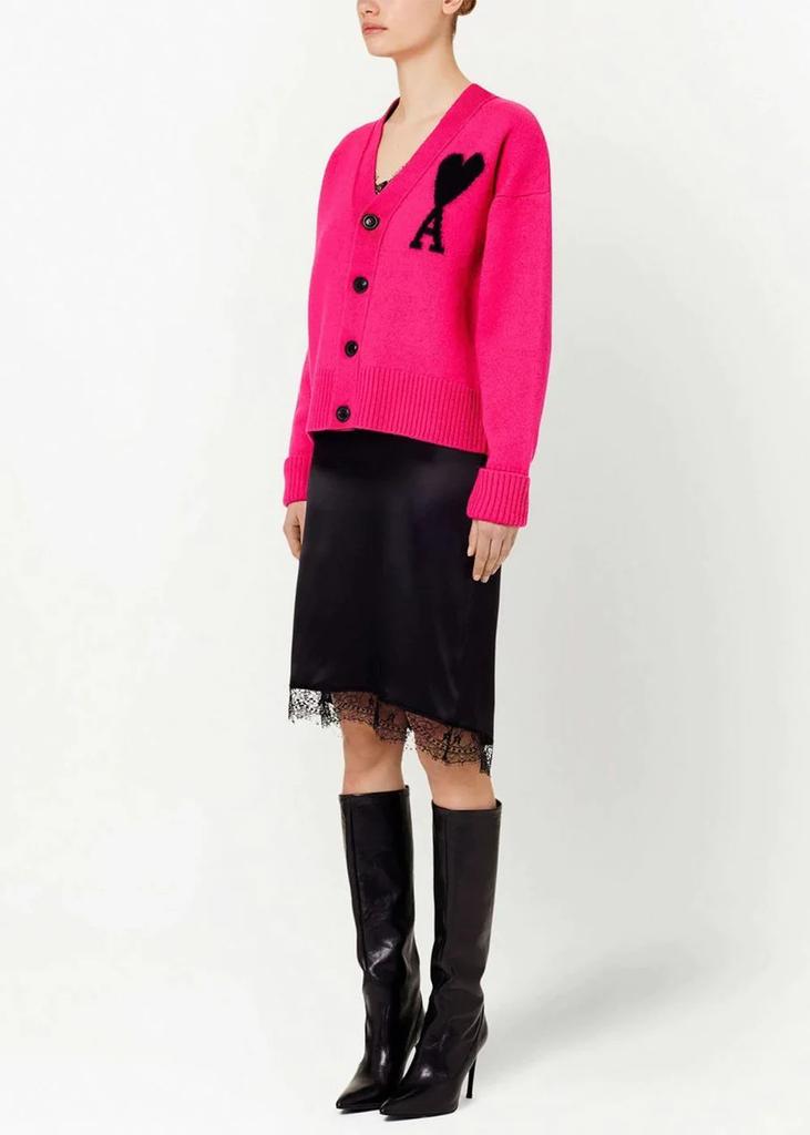 AMI Alexandre Mattiussi Pink Ami De Coeur Cardigan商品第2张图片规格展示