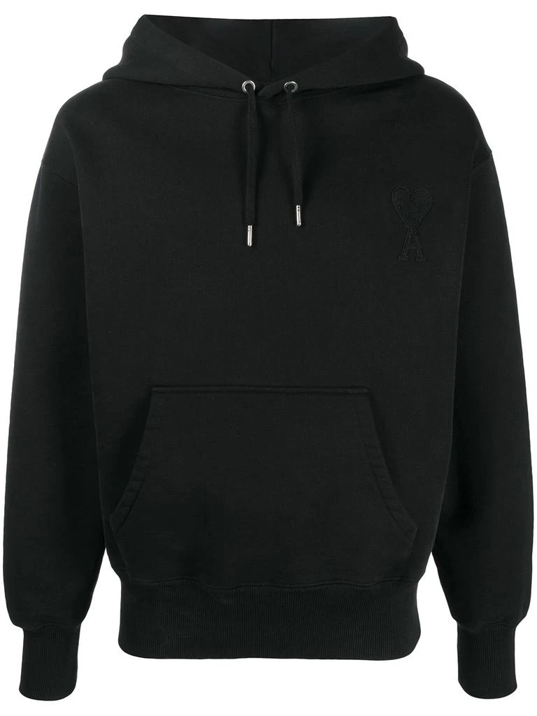 商品AMI|AMI De Coeur Logo Hoodie Black,价格¥2502,第1张图片