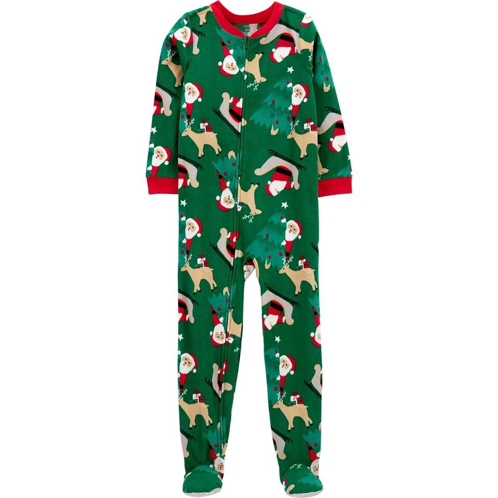 商品Carter's|Big Kids One-Piece Santa Fleece Footie Pajama,价格¥67,第1张图片