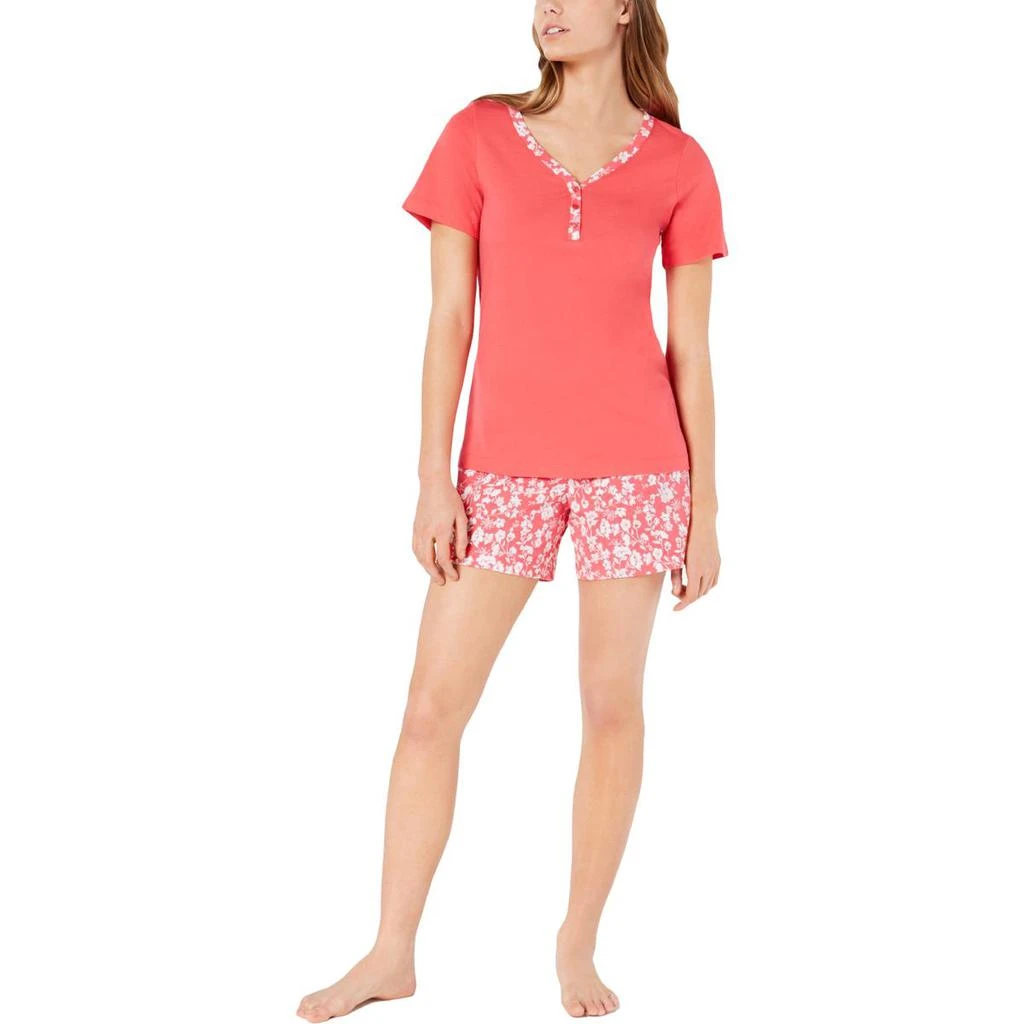 商品Charter Club|Charter Club Womens Cotton 2PC Pajama Set,价格¥39,第2张图片详细描述