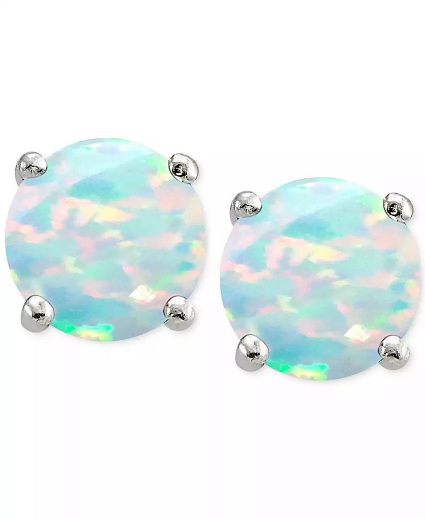 商品Giani Bernini|Cubic Zirconia Synthetic Opal Stud Earrings in Sterling Silver, Created for Macy's,价格¥94,第1张图片