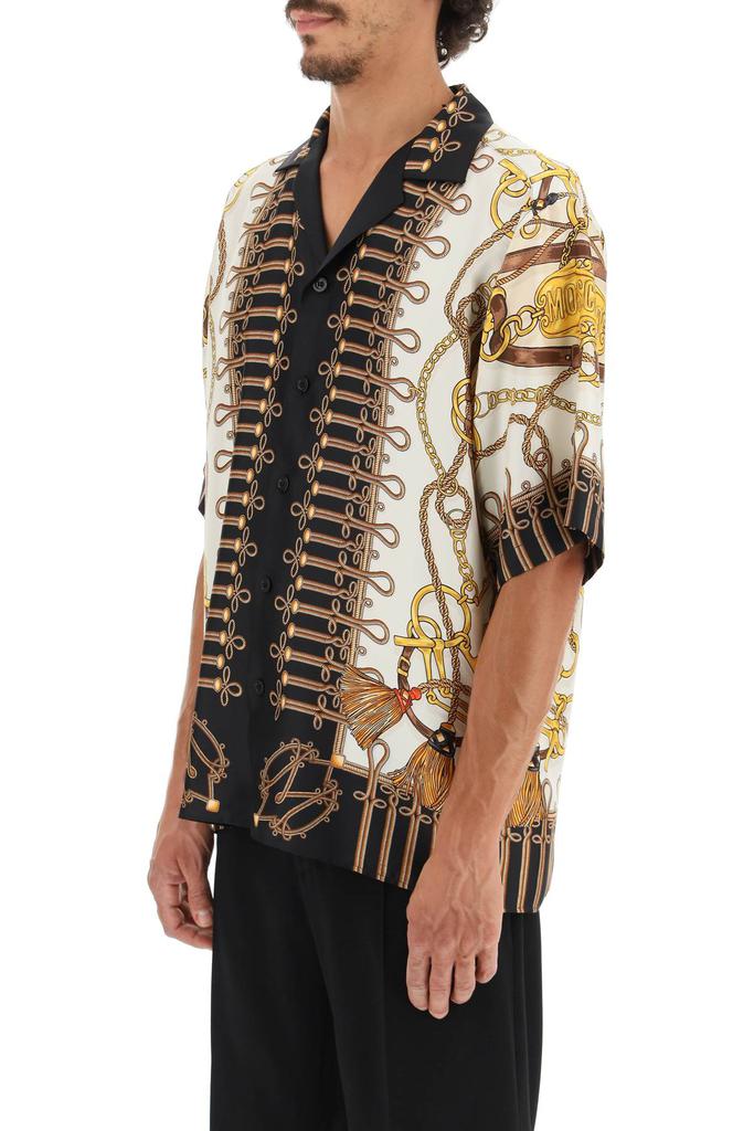 Moschino Military Teddy Scarf Short Sleeve Silk Shirt商品第4张图片规格展示