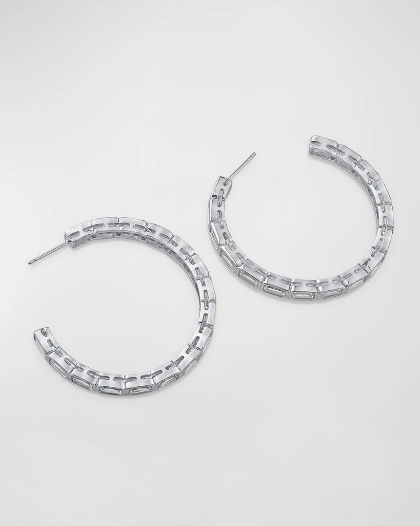 商品Golconda by Kenneth Jay Lane|Cubic Zirconia Emerald Bezel Hoop Earrings,价格¥3783,第3张图片详细描述