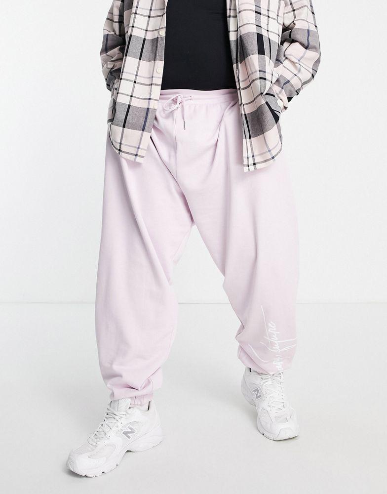 ASOS Dark Future oversized joggers in lilac with logo print商品第2张图片规格展示