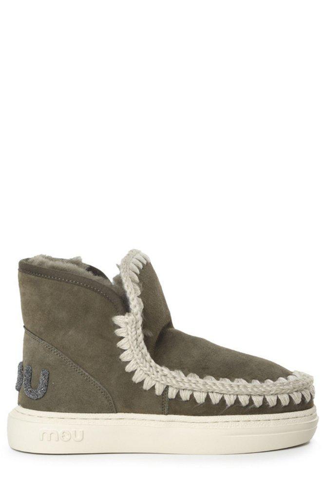 商品Mou|Mou Crochet Stitch-Trim Logo Glittered Boots,价格¥2068,第1张图片