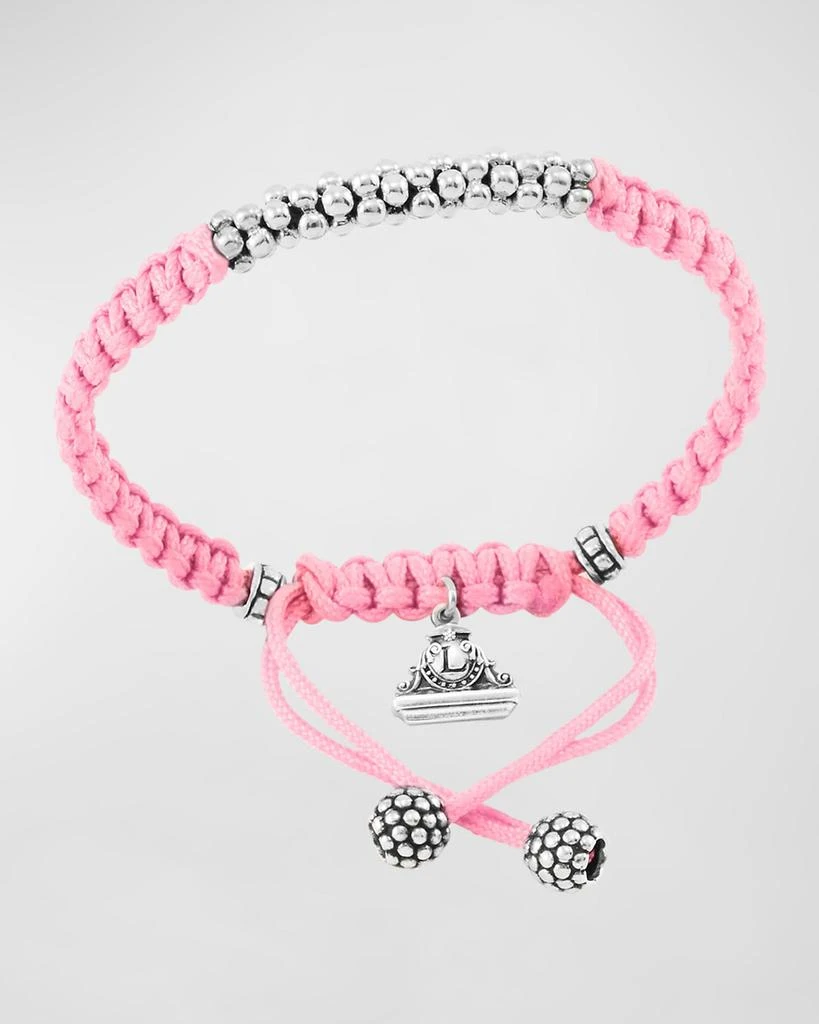 商品LAGOS|Kinder Sterling-Silver Macrame Bracelet, Pink,价格¥1081,第1张图片