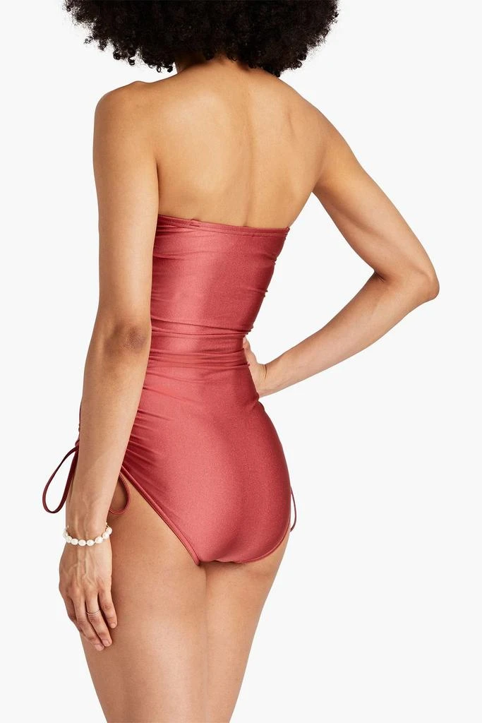 商品Zimmermann|Ruched metallic bandeau swimsuit,价格¥679,第3张图片详细描述