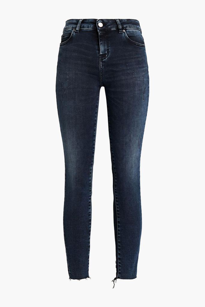 Distressed mid-rise skinny jeans商品第1张图片规格展示