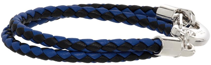 Black & Navy Double Wrap Braided Bracelet商品第5张图片规格展示