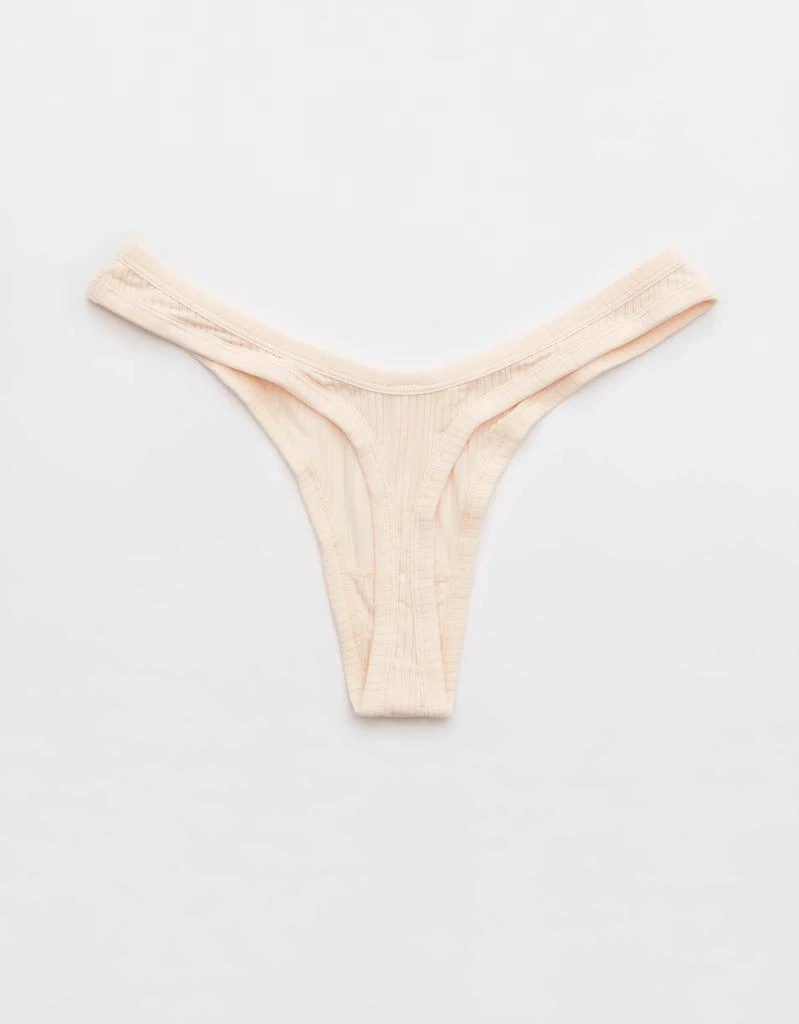 商品Aerie|Aerie Modal Ribbed High Cut Thong Underwear,价格¥68,第2张图片详细描述