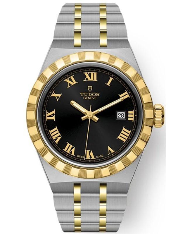 Tudor Royal Black Dial Stainless Steel and Yellow Gold Unisex Watch M28303-0003商品第1张图片规格展示