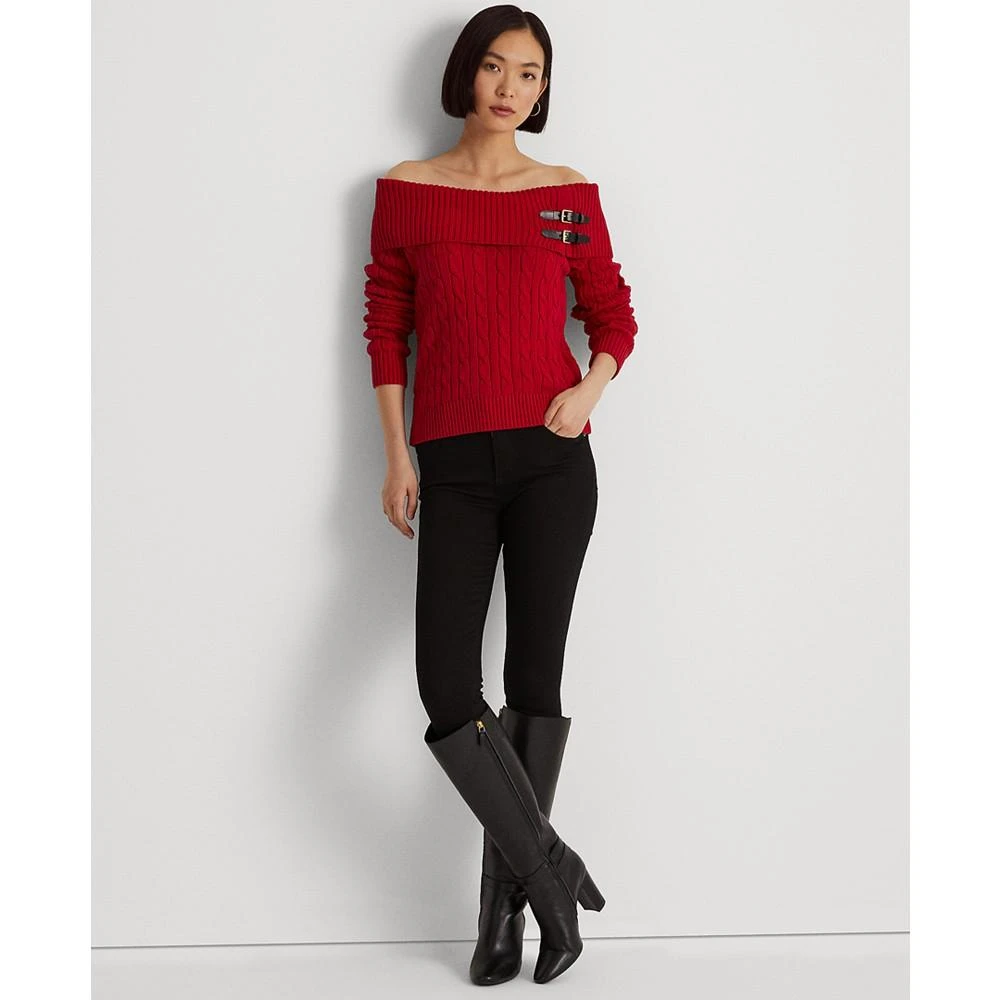 商品Ralph Lauren|Women's Off-the-Shoulder Cable-Knit Sweater,价格¥198,第4张图片详细描述