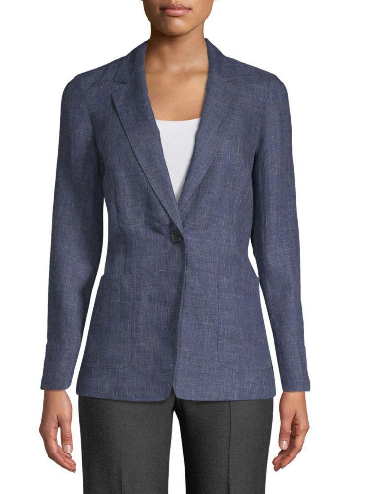 商品Lafayette 148 New York|Alba Notch Lapel Linen Jacket,价格¥2320,第1张图片
