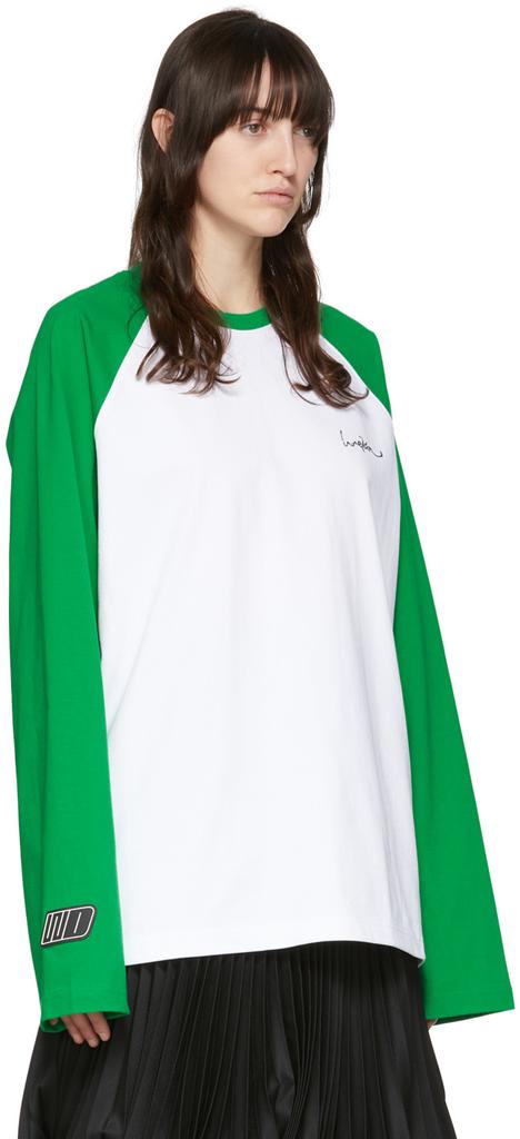 White & Green Cotton T-Shirt商品第2张图片规格展示