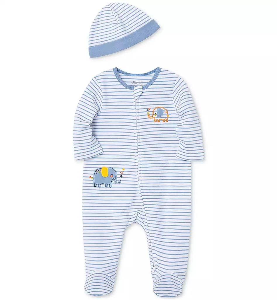 商品Little Me|Baby Boys Elephant Coverall with Hat, 2 Piece Set,价格¥99,第4张图片详细描述