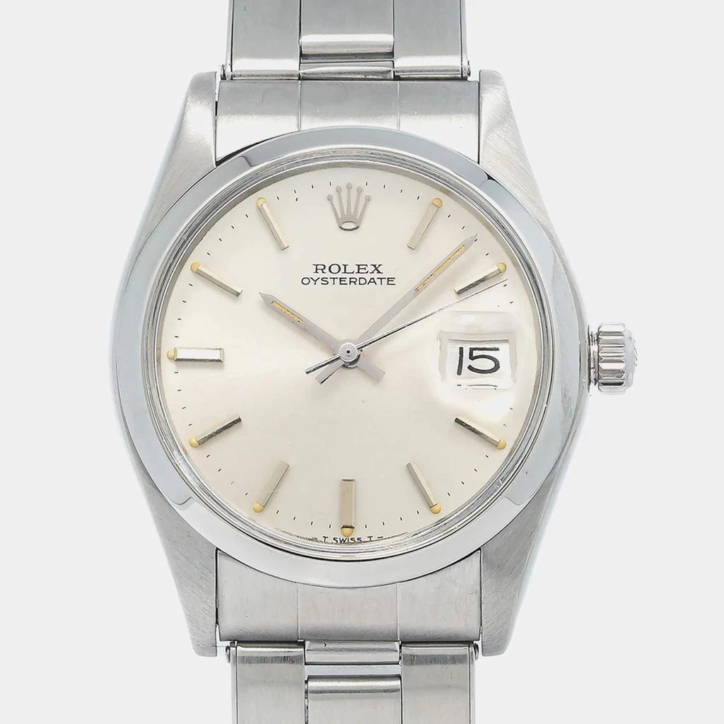 商品[二手商品] Rolex|Rolex Cream Stainless Steel Oysterdate Precision 6694 Men's Wristwatch 34mm,价格¥28338,第2张图片详细描述