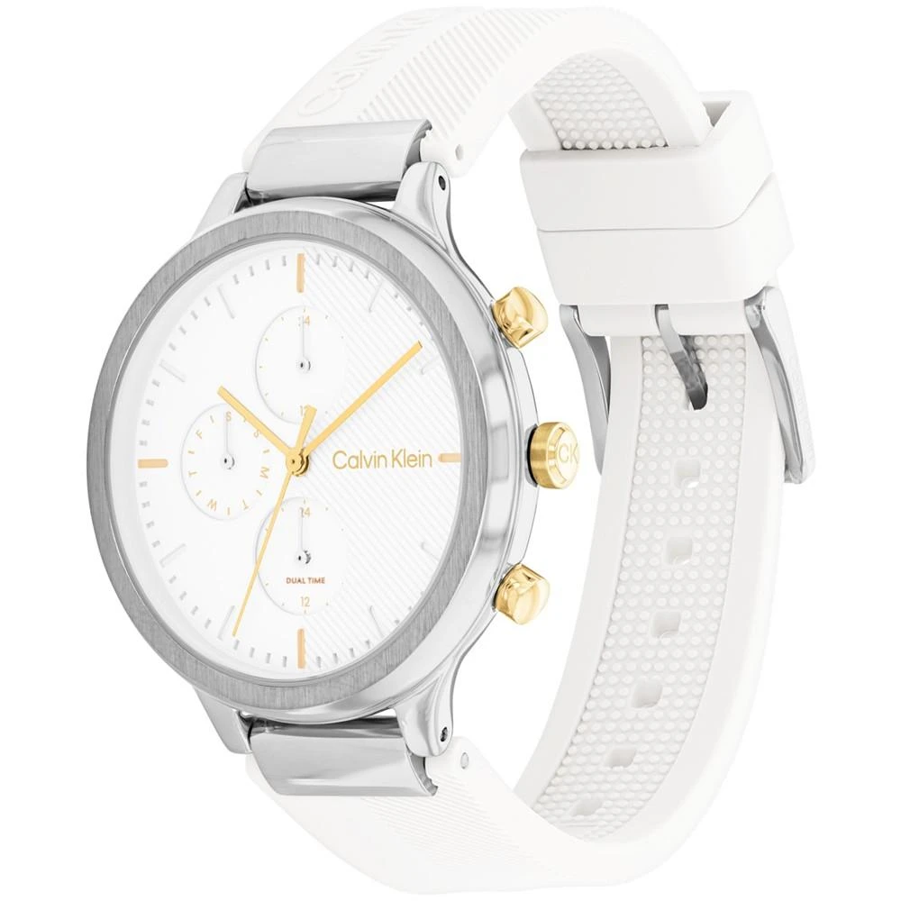 商品Calvin Klein|Women's Multifunction White Silicone Strap Watch 38mm,价格¥1201,第2张图片详细描述