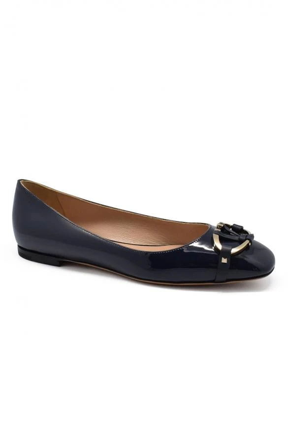 商品Valentino|Luxury shoes for women valentino blue varnished leather ballet flats,价格¥3701,第3张图片详细描述