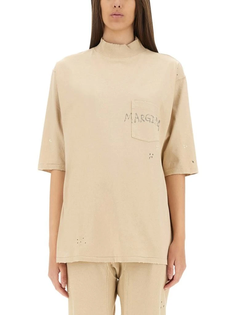 商品MAISON MARGIELA|Oversized Cotton T-Shirt With Subtle Logo,价格¥3514,第1张图片