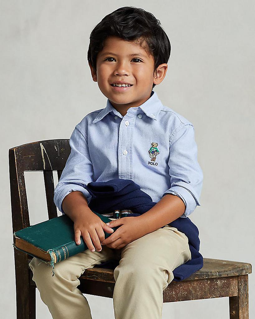商品Ralph Lauren|Boys' Polo Bear Cotton Oxford Shirt - Little Kid, Big Kid,价格¥310-¥335,第7张图片详细描述