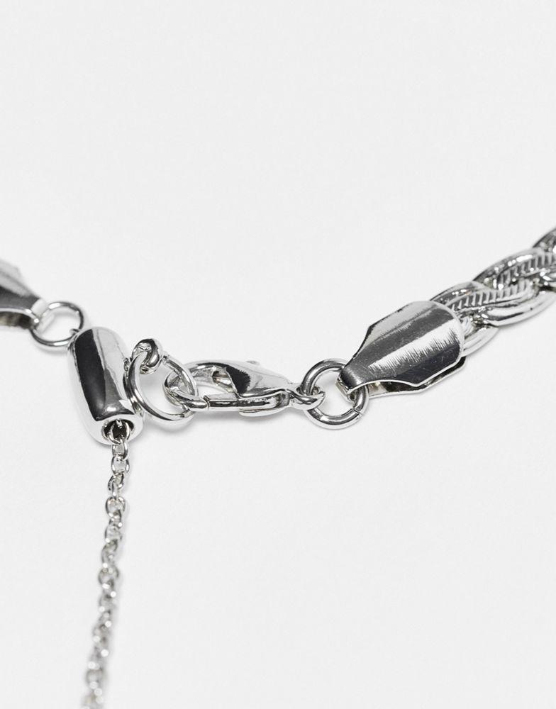 Reclaimed Vintage inspired unisex everyday chain necklace in silver商品第4张图片规格展示