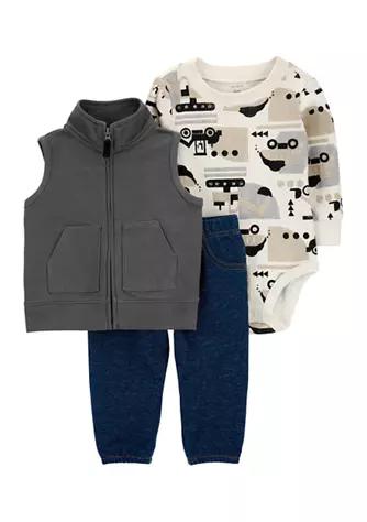 Baby Boys Gray Vest Set商品第1张图片规格展示