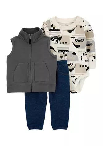 商品Carter's|Baby Boys Gray Vest Set,价格¥145,第1张图片